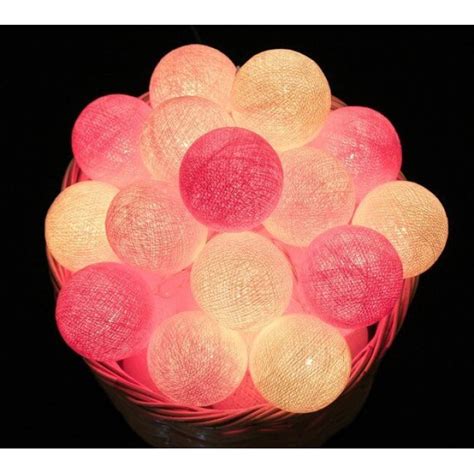 Гирлянда тайские шарики-фонарики CBL Bright Pink 20 шт от батареек, 2.5 ...