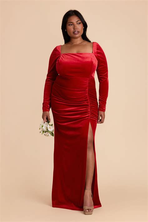 Red Long Sleeve Maxi Dress