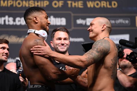 Watch Anthony Joshua vs. Oleksandr Usyk official staredown video ...