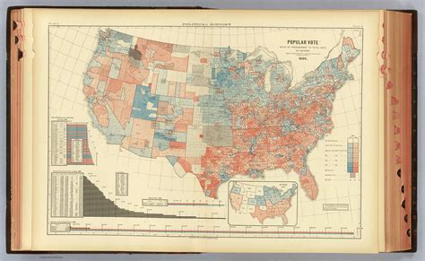Scribner's Map Of The US 1880 Presidential Election. 1st Red/Blue ...