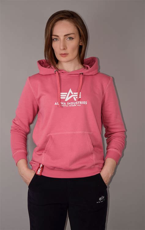 Женская толстовка ALPHA INDUSTRIES NEW BASIC HOODY coral red, купить в ...