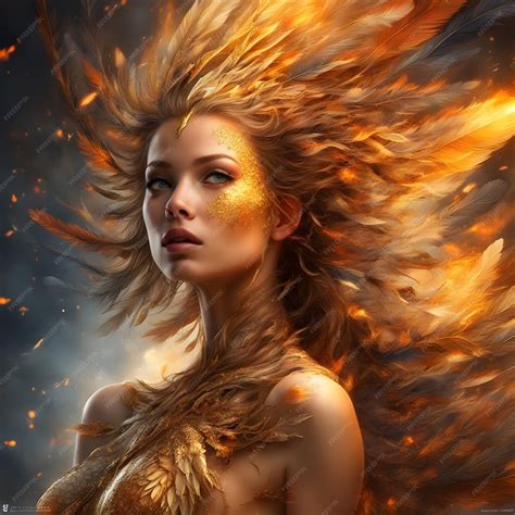 Premium Photo | Acid lighting goddess on fire