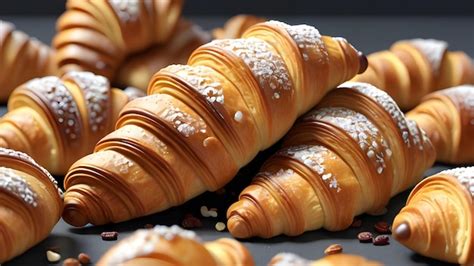 Premium Photo | French croissant pastry desssert bakery