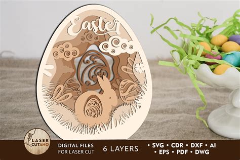 easter egg ornament decor laser cut creative fabrica