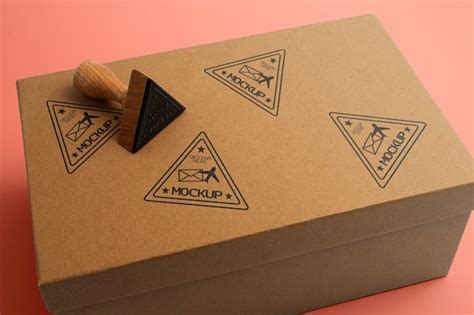 premium psd stamp   box mockup design