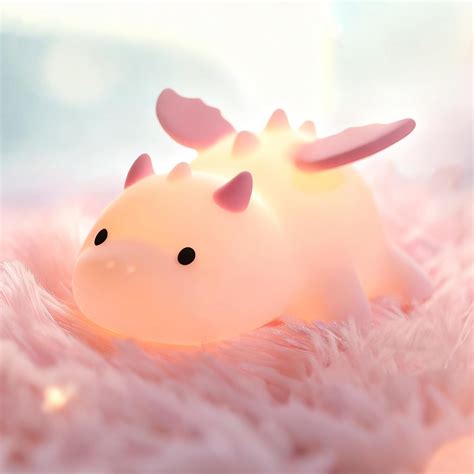 dragon night light cute dragon lamp   color lights soft silicone