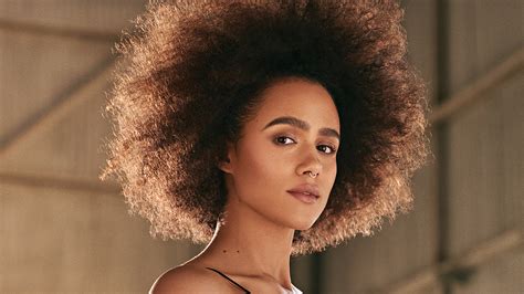 Download Nathalie Emmanuel Afro Hairstyle Wallpaper | Wallpapers.com