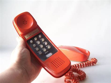 1980's vintage landline phone telephone . retro orange | Etsy | 1980s ...