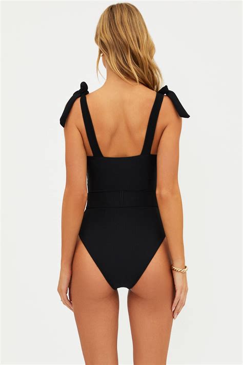 Beach Riot | Sydney One Piece Black | One Piece Swim with Belt | Beach Riot