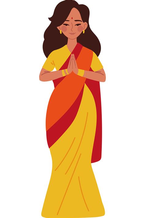 indian woman namaste hands 49326116 PNG