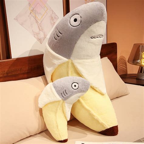 Kawaii Shark Banana Plush Pillow | Alwaysplushie