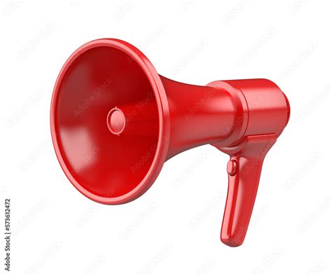 red electric megaphone isolated  transparent background stock