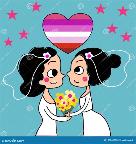 Parejas Lesbianas Novias Y Novio Sosteniendo Un Ramo De Flores En Su