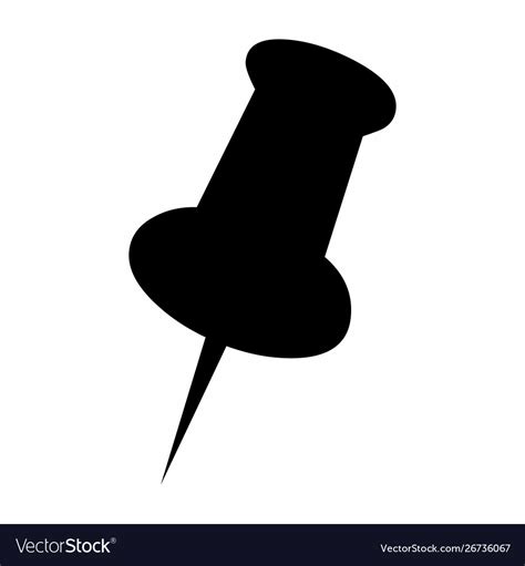 Black pushpin icon Royalty Free Vector Image - VectorStock