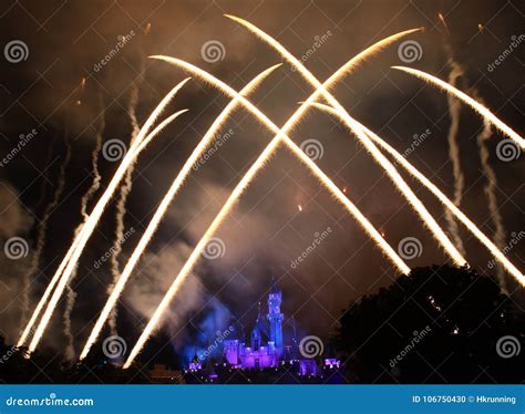 Fireworks at Hong Kong Disneyland Editorial Image - Image of fireworks, disneyland: 106750430