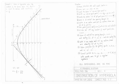 how to draw hyperbola in engineering graphics