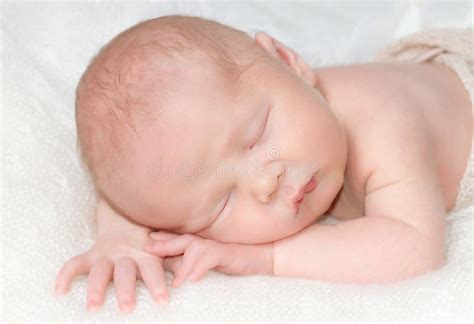 Sleeping newborn baby stock photo. Image of view, portrait - 123735072