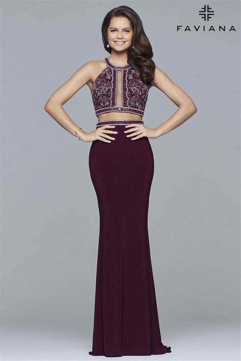 Faviana - 10019 Beaded Top Two-Piece Evening Gown – Couture Candy