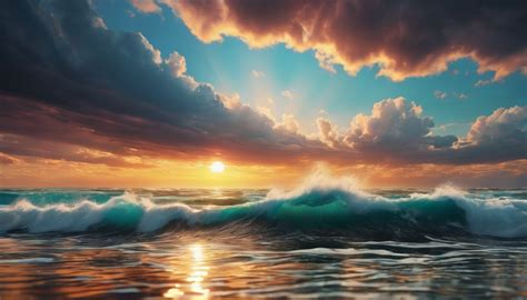 sea ocean waves sunset  stock photo public domain pictures