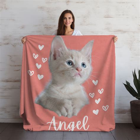 Personalized Cat Blanket, Pet Photo Blanket,cat Bed, Cat Lover Gift