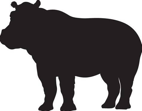 Hippo Silhouette Vector Illustration White Background 40524507 Vector ...