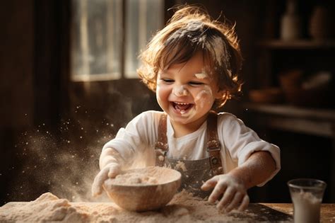 Free Photo | Close up on child cooking