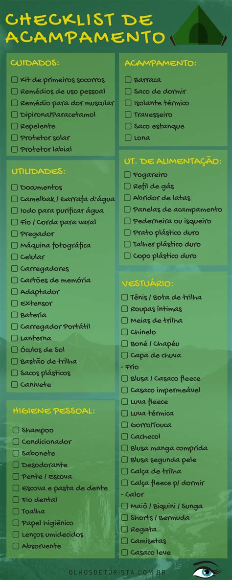 O Que Levar Em Um Acampamento - O que levar para acampar e trilhar? (com checklist de acampamento) | O ...