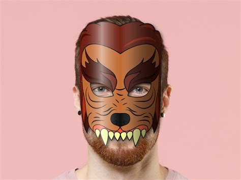 Werewolf Mask Printable, Paper DIY for Kids and Adults. PDF Template ...