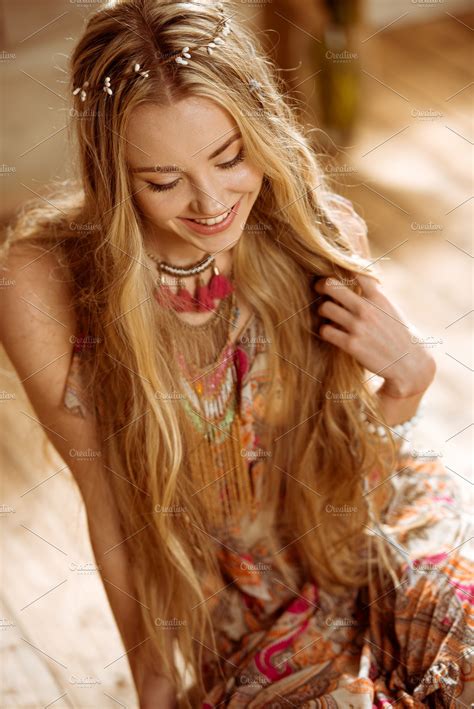 Young hippie woman | High-Quality Arts & Entertainment Stock Photos