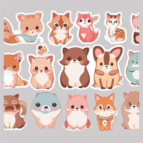 premium vector kawaii cute animals vector stickers