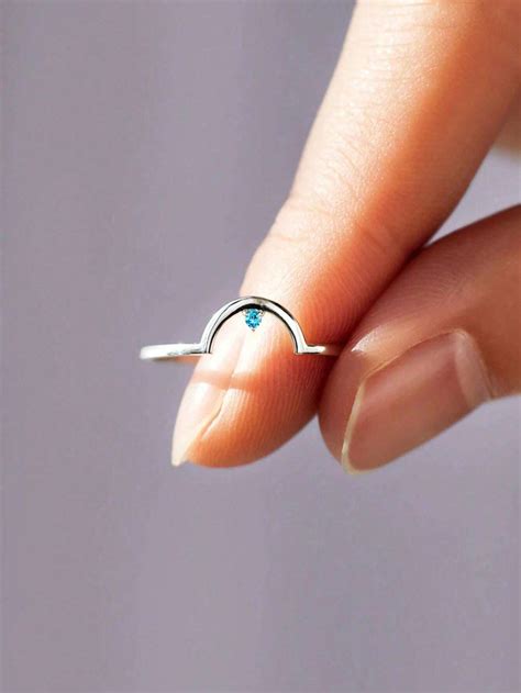 pc minimalist versatile  sterling silver arched semi circular ring