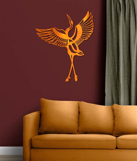 Majestic Crane Metal Wall Art, Bird Lover Gift, Flying Bird Wall