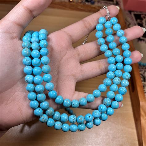 Turquoise - Tumbled - Silver - Stone - Jewelry Set – Stemsandpetalspk