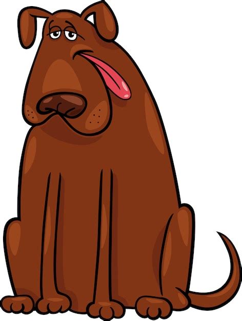 premium vector brown big dog cartoon illustration