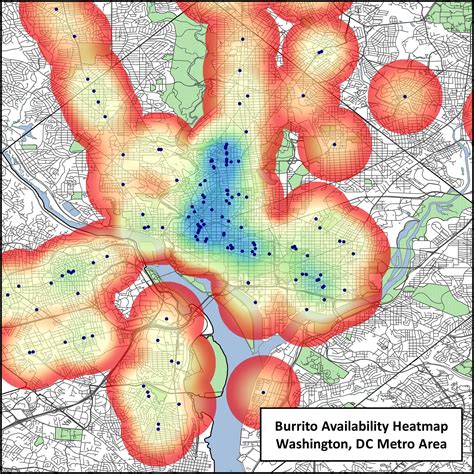 Burrito availability in Washington, DC [1920x1920] [OC] : r/MapPorn