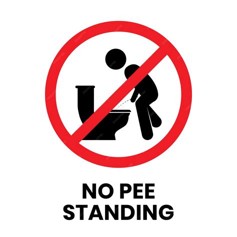 Premium Vector | Do not pee standing sign toilet sign illustration on