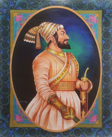chhatrapati shivaji maharaj photo frame  size history painting