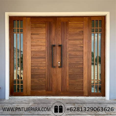 jual pintu kayu jati jendela ganda  daun minimalis pj  pintu jepara