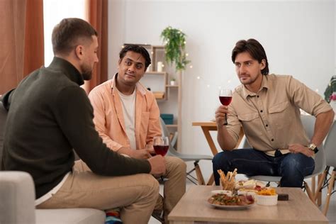 premium photo side view friends  dinner party