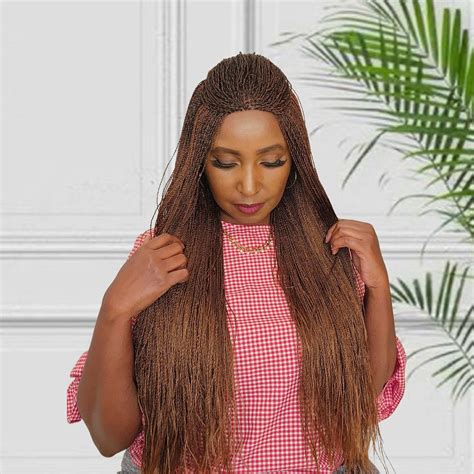 BINTI Long Cornrows Braided Hair Twist Wigs in Stunning Colors Handmade