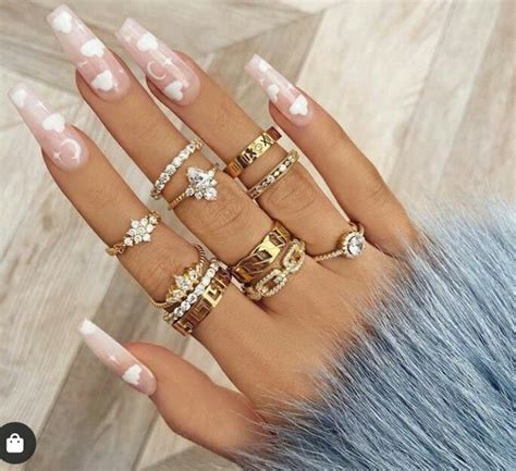 Pin by Bron on Jewellery ♡ Nails♡Rings Stunning | Nail ring, Acrylic ...