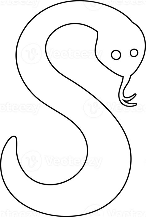 Snake line drawing for decoration. 24255913 PNG