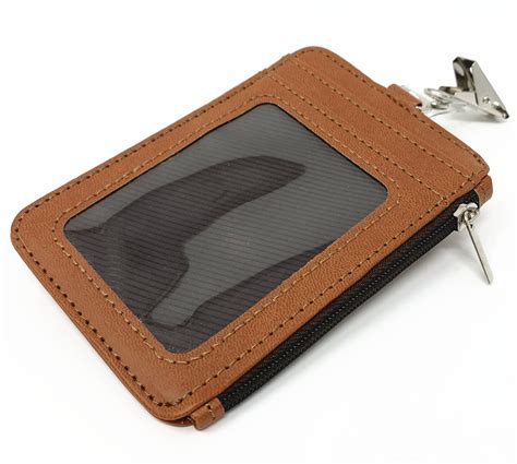 Zipper Leather Vertical ID Badge Holder 4 Card Slots With Free - Etsy