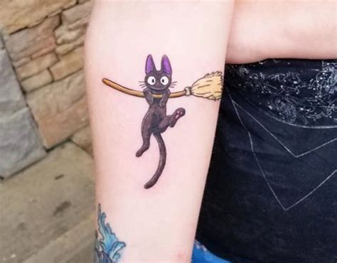 Jiji Tattoo - A Magical Cat on a Broomstick