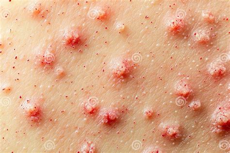 close    person  skin  red bumps   stock image