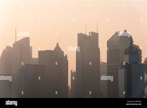 Silhouette of Shanghai skyline Stock Photo - Alamy