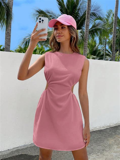 SHEIN EZwear Cut Out Waist Dress | SHEIN USA