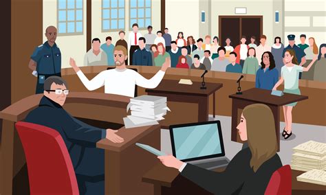 Court judgment, law justice concept vector illustration. Cartoon ...