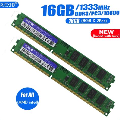 New 16GB (2pcsX8GB) 16G DDR3 PC3 10600 PC3 10600 1333MHz For Desktop PC ...