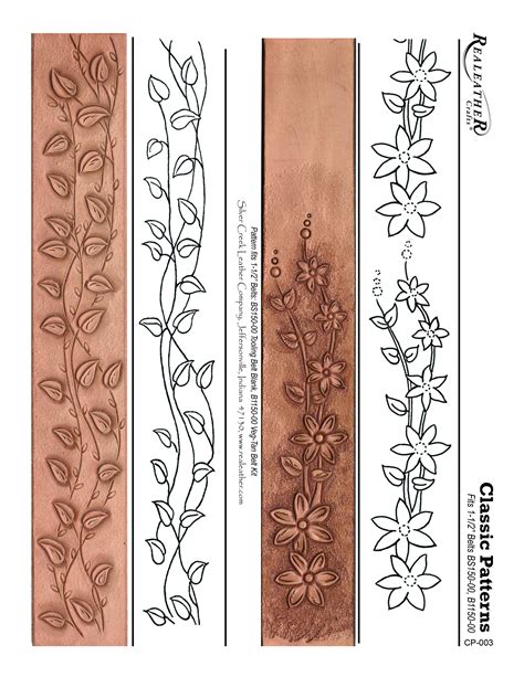 Printable Leather Tooling Patterns Belts